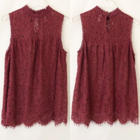 Xhilaration Tops - Lace Keyhole Sleeveless Top